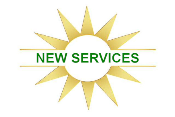 New services graphic star-burst.